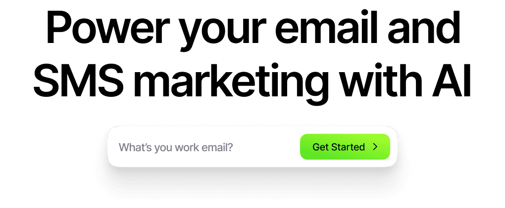 Instant AI homepage hero: Power your email and SMS marketing with AI